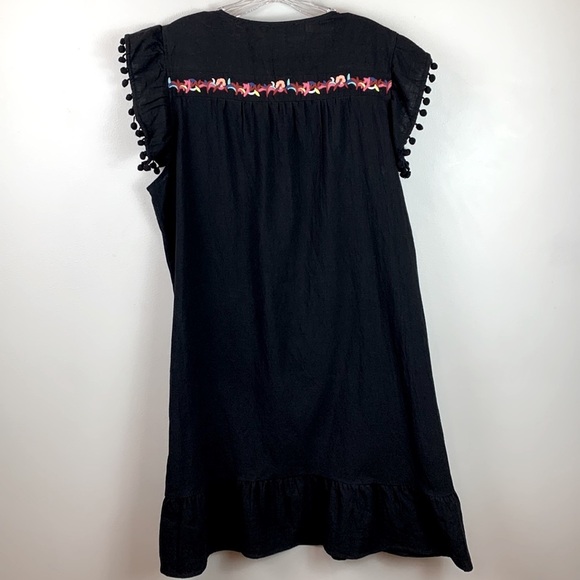 Floral Embroidered Pom Pom Sleeve Shift Dress NEW! - Picture 7 of 12